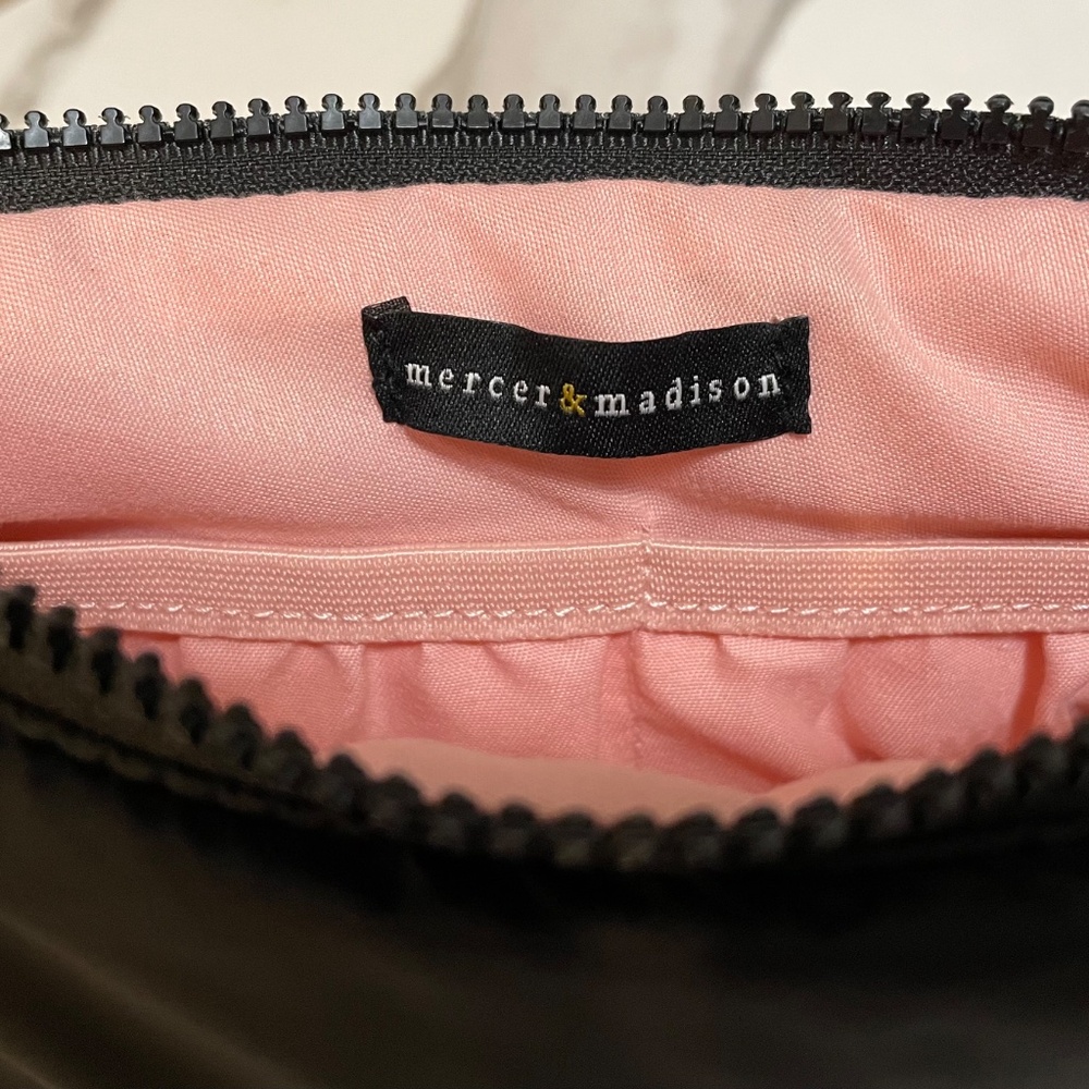 Mercer & Madison Black Crossbody with Pink Lining - Picture 3 of 9